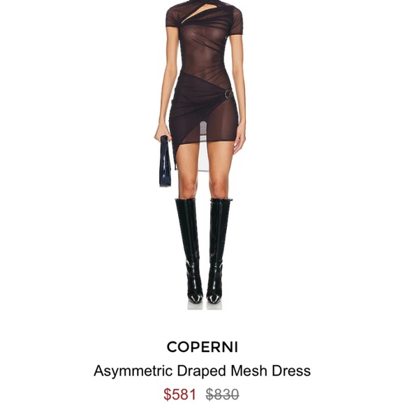Coperni Women's Asymmetric Mesh Mini Dress